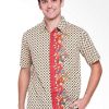 Kemeja batik pria Desain ethnik dalam motih batik Pointed collar Hidden button opening Material : Katun prima