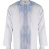 Baju koko lengan panjang Desain trendy dalam Gradasi Arsir Shanghai collar Front button opening Material : Victoria falls